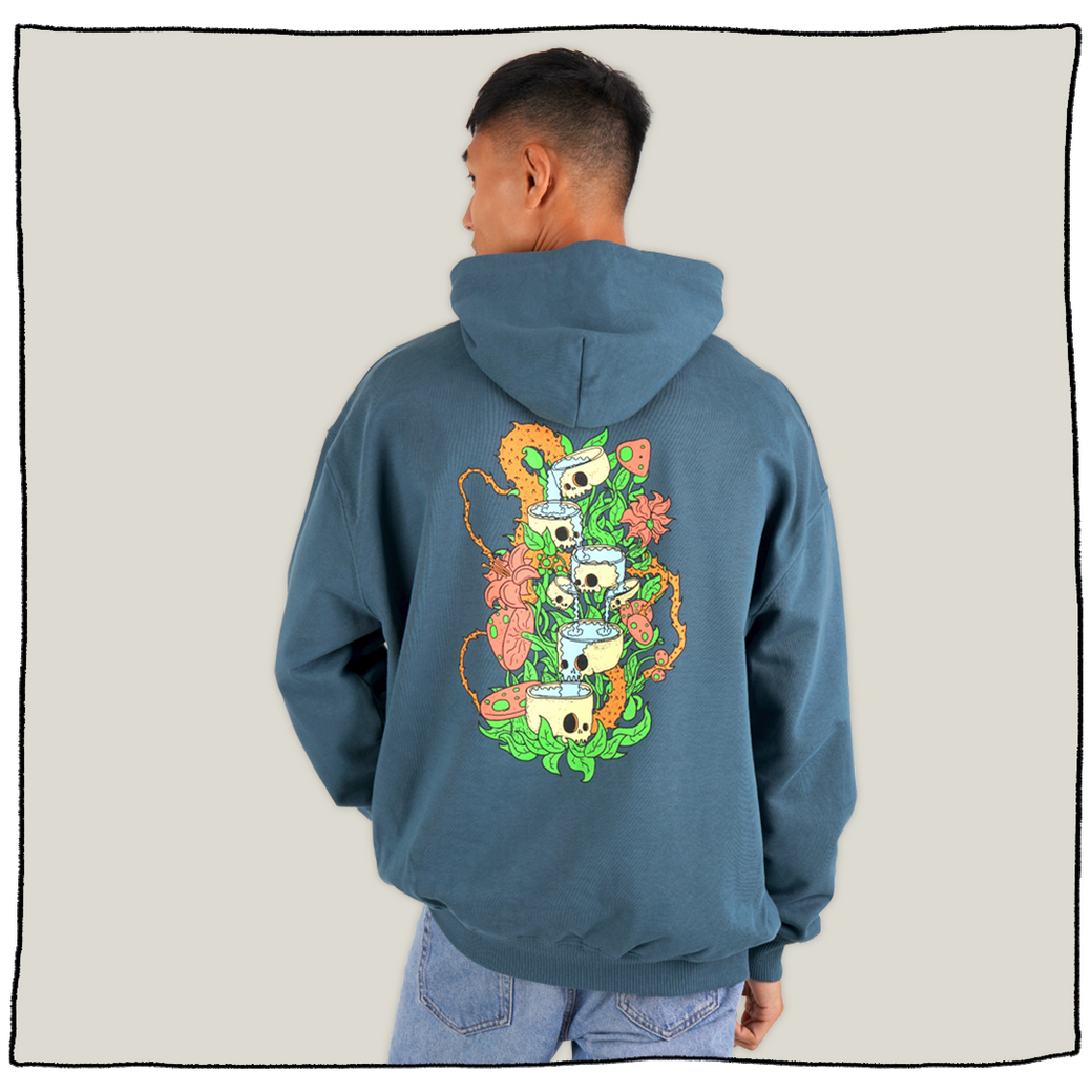 Shroom Garden Hoodie in Teal